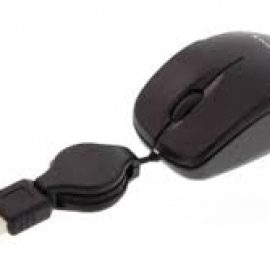 Mouse optic CHROME cu USB 800dpi si cablu retractabil 1